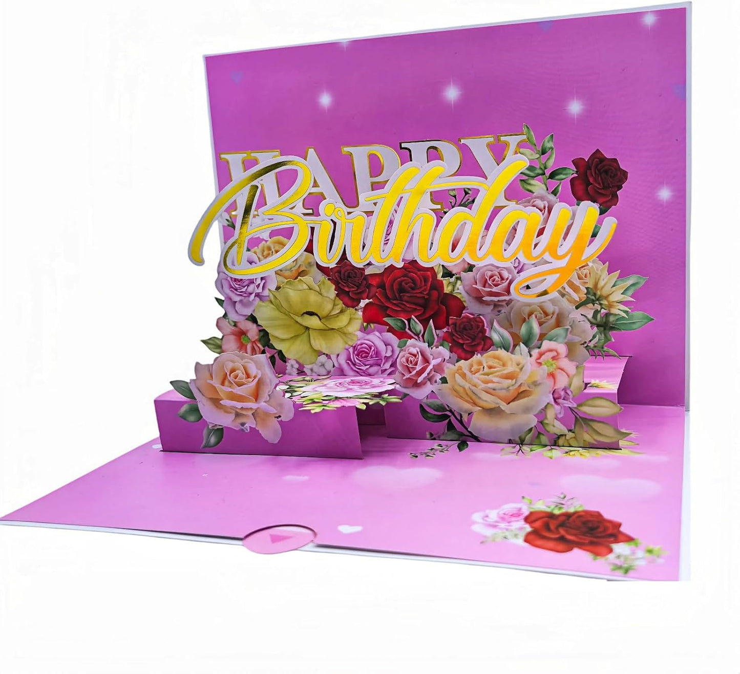 3D Pop Up Birthday Card for Women & Kids - Cute & Fun Greeting Cards with Envelope, Happy Birthday Cards for Adults, Girls, Boys - Handmade Birthday Greeting Card for All Ages(Birthday Card Pink)