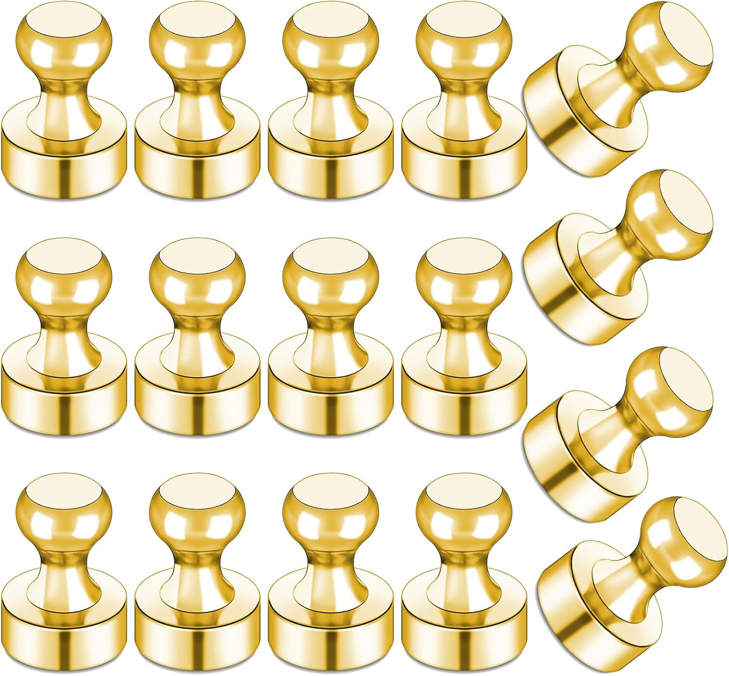 LOVIMAG Fridge Magnets 16Pcs Refrigerator Whiteboard Small Strong Magnet Classroom Kitchen Accessories Decorative Locker Set Decor Must Haves Office Calendar Refrigerador Magnetic Cute Crafts Gold