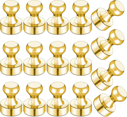 LOVIMAG Fridge Magnets 16Pcs Refrigerator Whiteboard Small Strong Magnet Classroom Kitchen Accessories Decorative Locker Set Decor Must Haves Office Calendar Refrigerador Magnetic Cute Crafts Gold