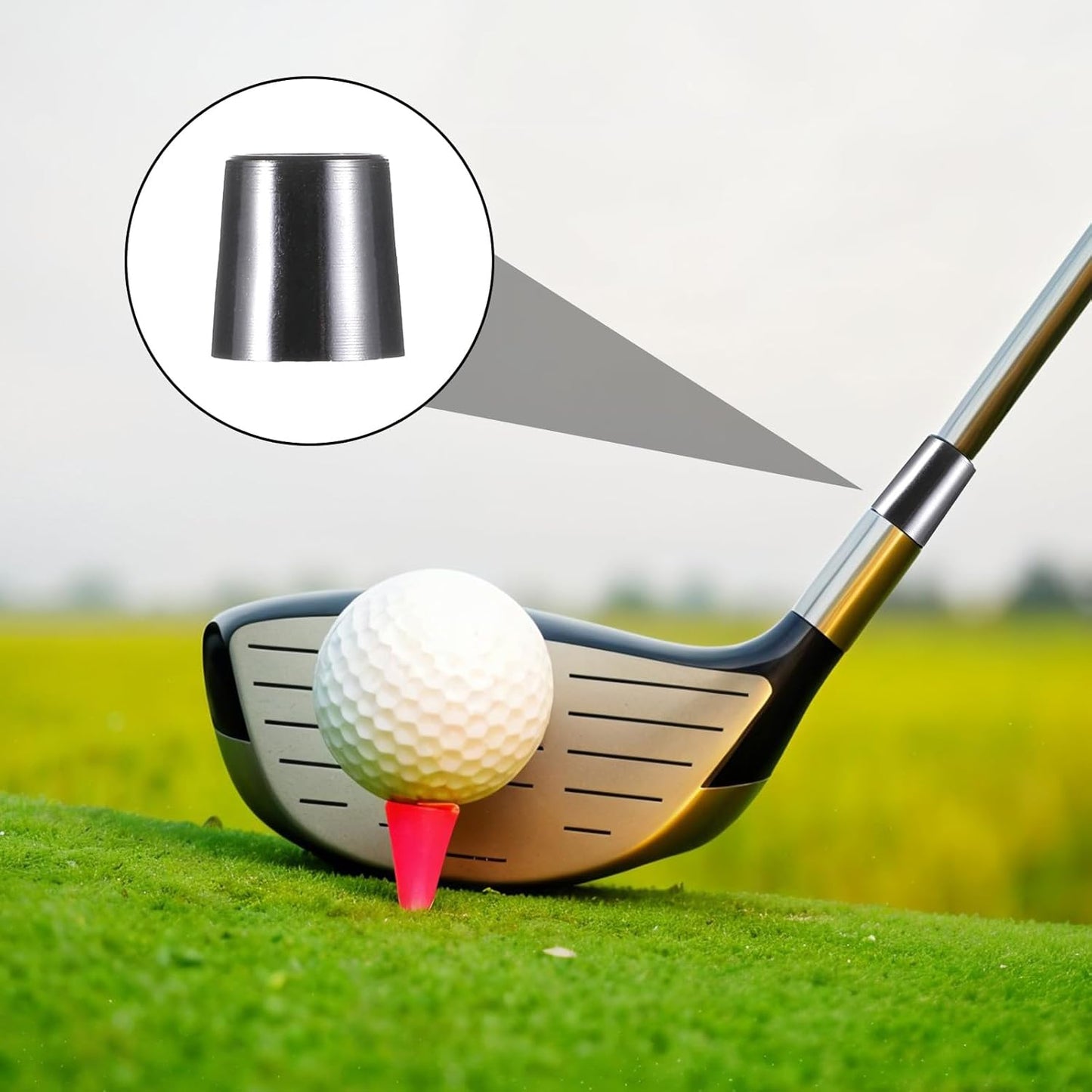 Vin Beauty 10pcs Black Golf Tapered Ferrules, Tip Size .370 Golf Iron Ferrules for Taper Tip Iron Wedge