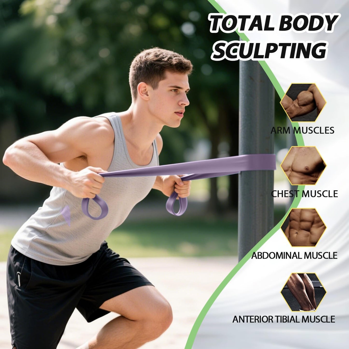 LEEKEY Resistance Bands, Exercise Bands with Handles,Pull Up Assist Bands - Band Set with Door Anchor - Bands for Working Out,Band for Men and Women Fitness Training,Home Workouts