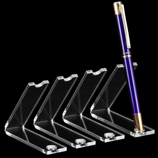 4 Pieces Acrylic Pen Holder Display Stand Transparent Makeup Brush Rack Organizer Clear Pen Stand Paintbrush Drying Rack for Home School Office or Store Use