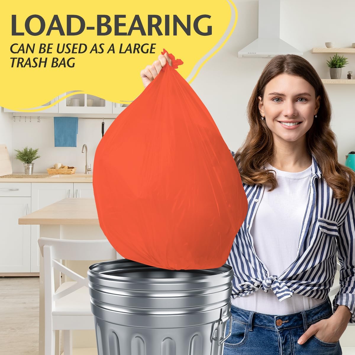 Brand Round Orange Plastic 84" Disposable Tablecloth (3 Pack), Party & Event Decorative Cover