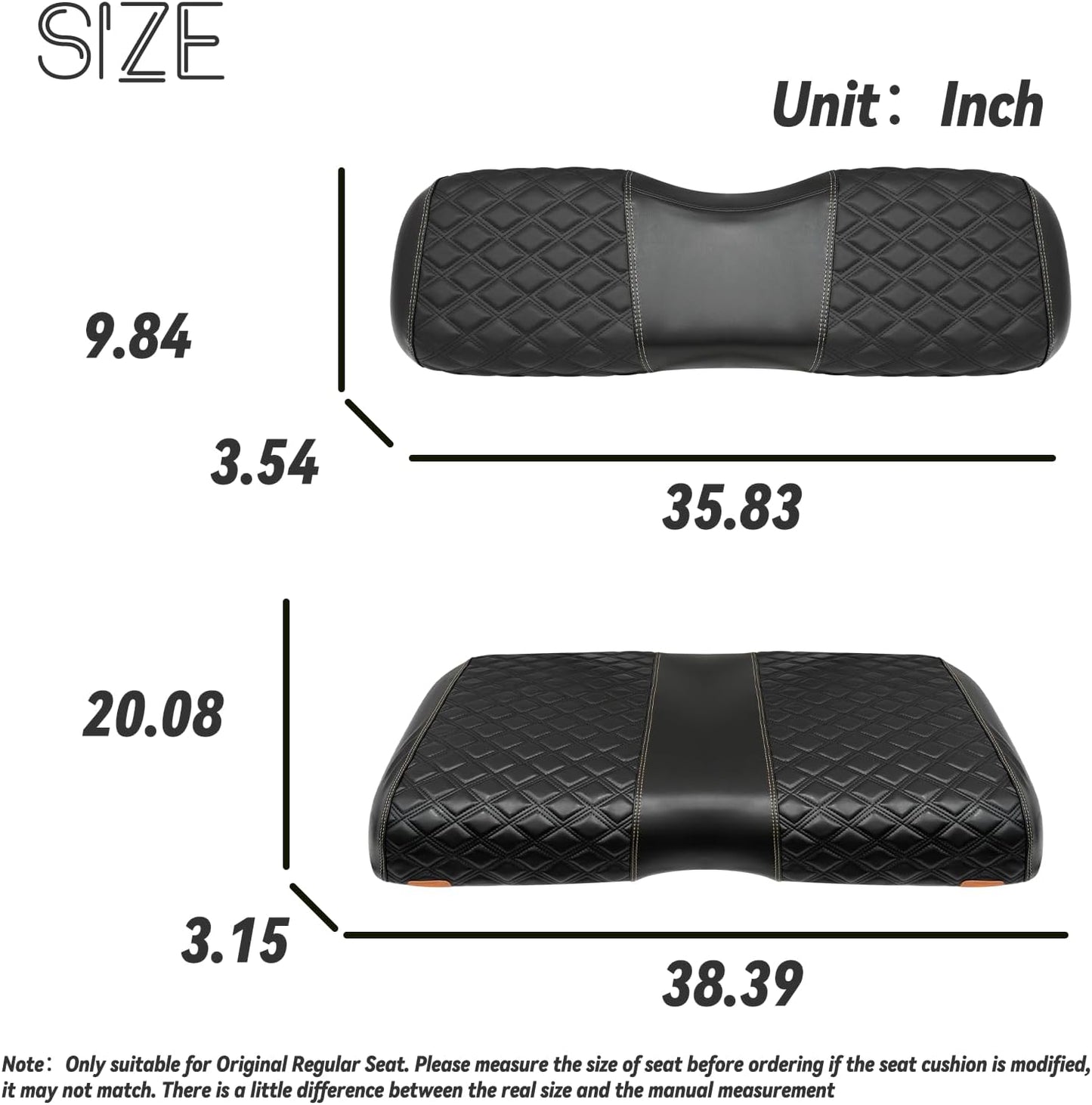 Golf Cart Seat Covers for EZGO RXV 2008 Up Front OEM Universal Seat Cushion, Marine Grade Vinyl Leather EZGO RXV Seat Covers/Easy to Install-Black (2PCS)