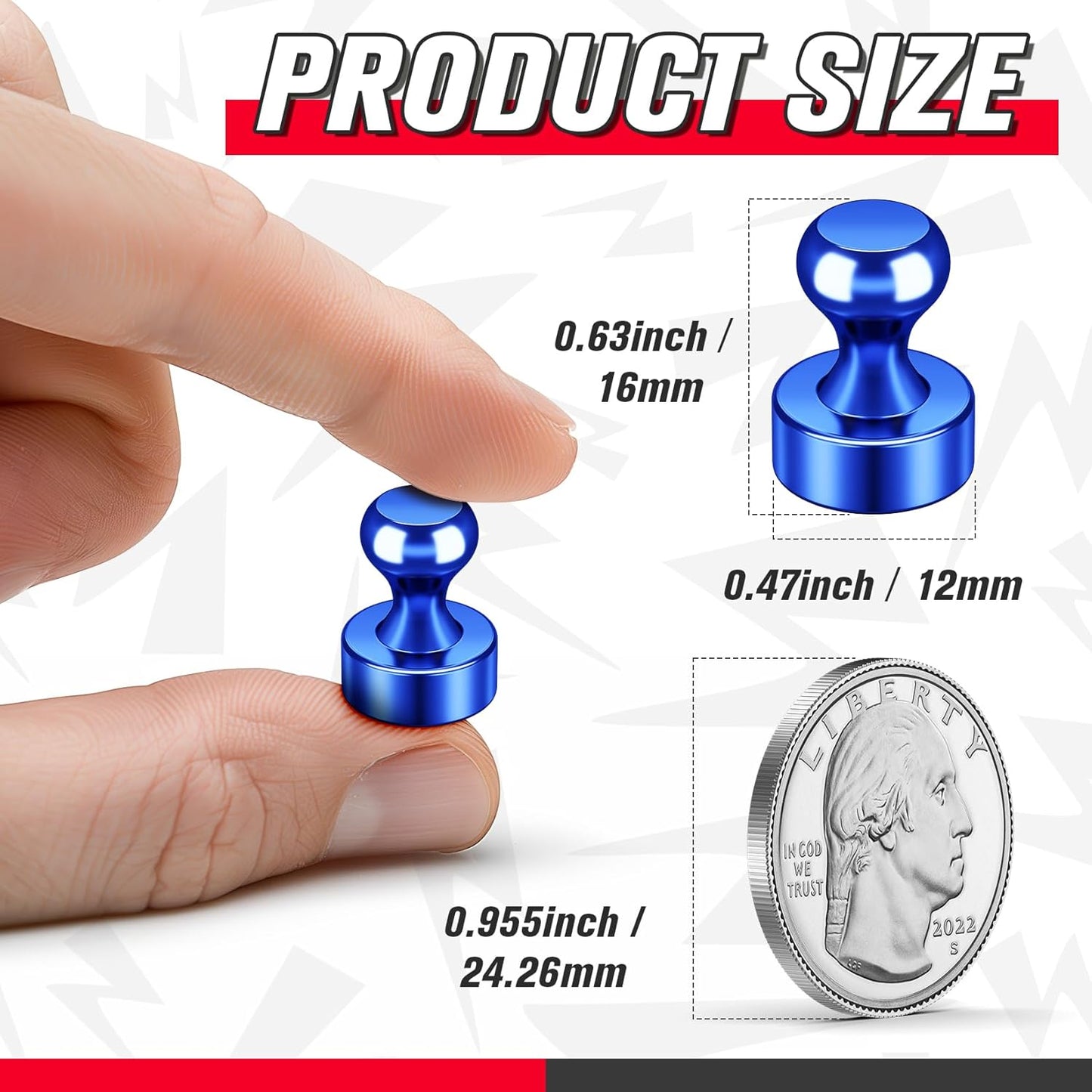 FINDMAG Fridge Magnets, Colorful Metal Paint Fridge Magnets, Strong Refrigerator Magnet for Adults, Decorative Whiteboard Magnet for Office, Kitchen Accessories, Classroom, Map Decor, Pack of 14