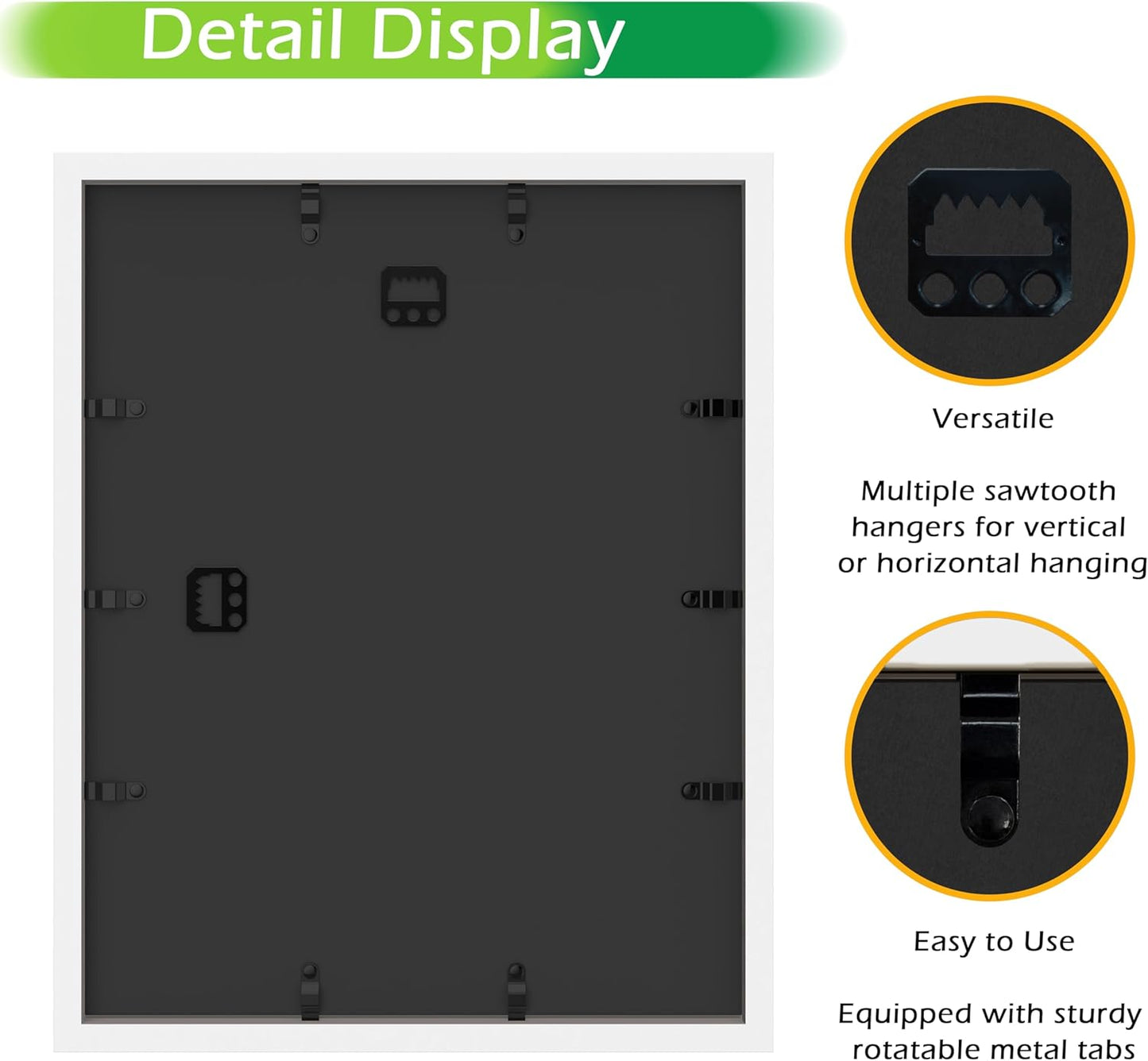 FrameWorks 11” x 14” White Wooden Shadow Box Frame – Display Case with Soft Felt Back, Memory Box with Tempered Glass, Display Box with Elegant White Ball Push Pins, Wooden Flower Box