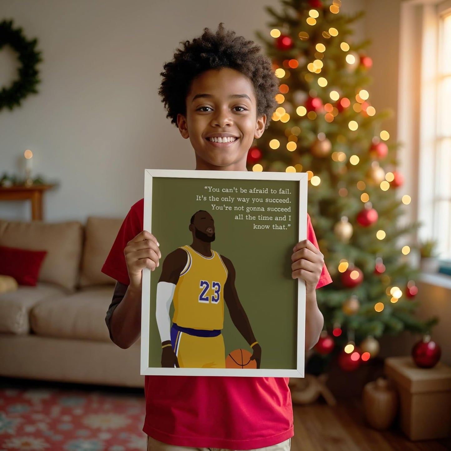 LOLUIS Motivational Basketball Superstar Hand-Drawn Artwork Sport Quote Wall Art Decorations (Unframed 8"x10", Basketball Player 3)