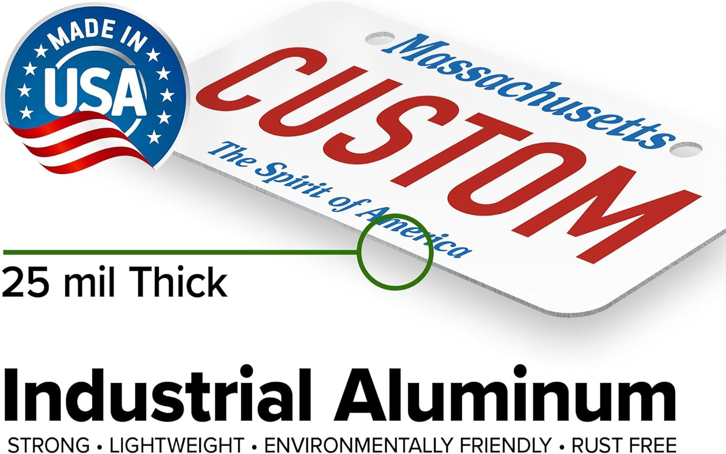 Mini License Plates, Personalized License Plates, Custom for Car, Bikes, ATV, Kids Car, Golf Cart, Jeep, 2x4 Inch, Rust-Free Fade Resistant Aluminum, USA Made by My Sign Center (Massachusetts)