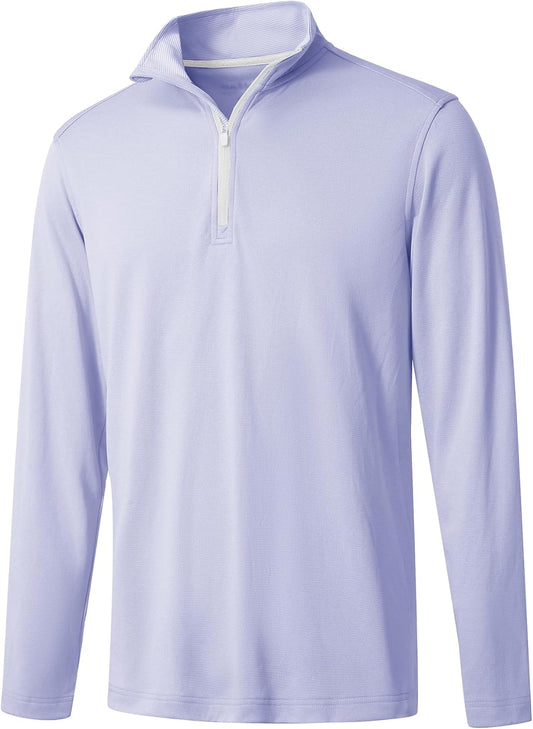 M MAELREG Quarter Zip Golf Pullover Men Dry Fit Long Sleeve Performance Wicking Mock Neck 1/4 Zip Pullover Mens Sweatshirt