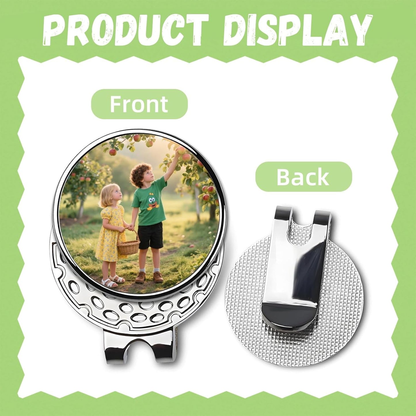 Custom Golf Ball Marker with Magnetic Hat Clip, Personalized Golf Ball Marker Hat Clip, Personalized Hat Clip Ball Marker with Photo, Logo, Name, Unique Gift for Golfers, Dad, Mom, Coach