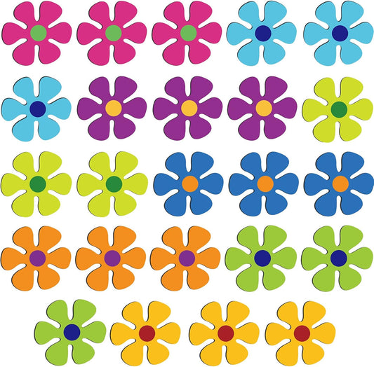 Outus Car Flower Magnet Funny Magnetic Decals Decorations Cute Fridge Magnets 60s Flower Cutout Magnet for Car Home Door Refrigerator (24 Pieces,3.9 x 3.9 Inch)