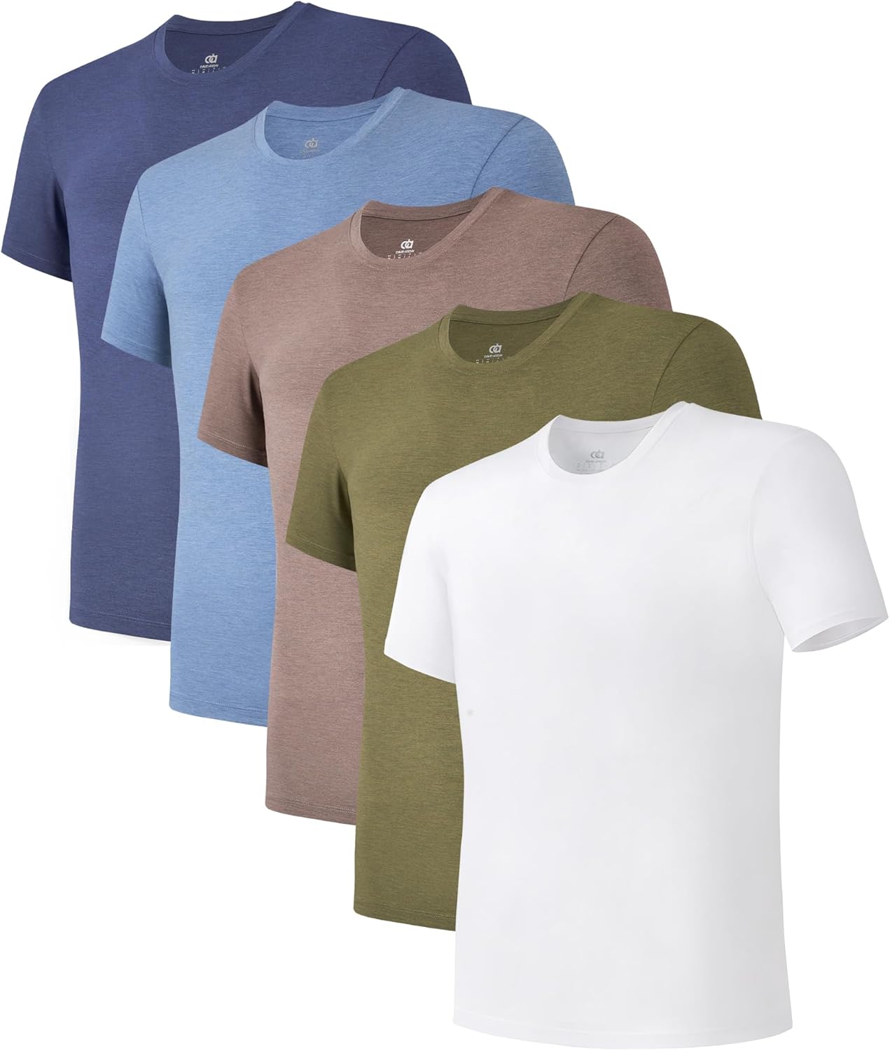 DAVID ARCHY Men's Undershirt Bamboo Rayon Moisture-Wicking Crewneck T-Shirts Stretch Tees for Men, 3 or 5 Pack