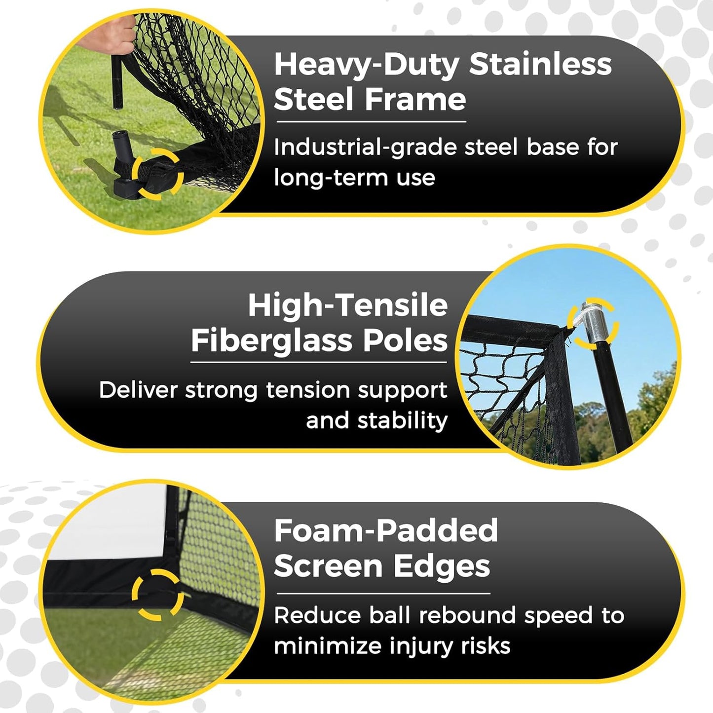 MangoStar Golf Net, 11x8ft Golf Simulators Hitting Net with High-Density Impact Screen and Target Cloth, Heavy Duty Practice Cage for Swing Driving, Home Backyard Garage Indoor Outdoor Use