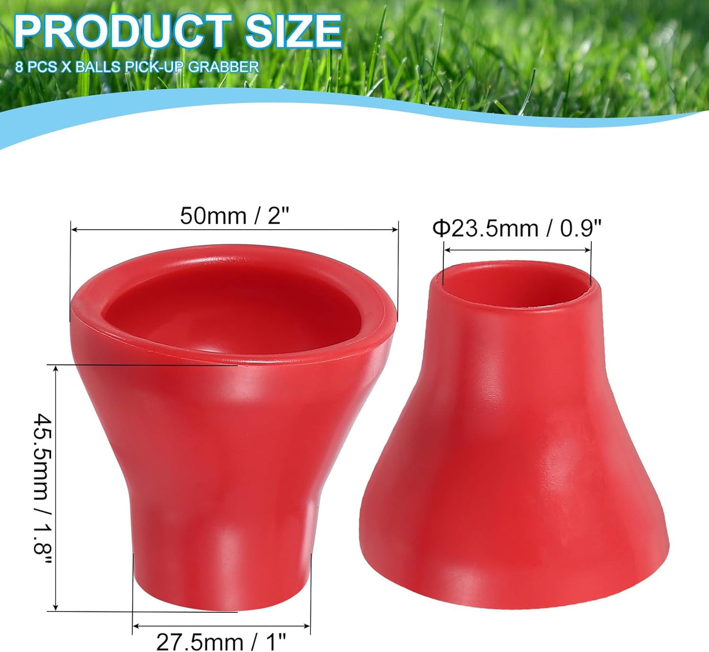 PATIKIL Golf Ball Retriever Grabber, Golf Ball Suction Cup Grabber Rubber Putter Grip Picker Upper Tool for Golfers Putter Swing Handle Accessories