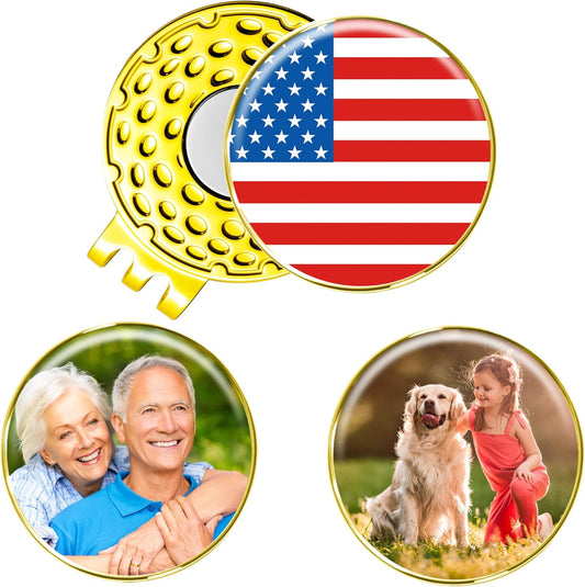 Custom Golf Ball Marker Hat Clip, 3Pack Personalized Magnetic Ball Marker, Golf Accessories for Men & Womens, Golf Gifts for Golfers