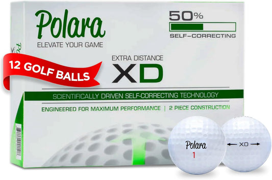 Polara Golf Self-Correcting Golf Balls – Soft Feel, Anti-Slice & Hook Correction, Exceeds USGA Limits, Dimple Pattern, High-Performance Balls for Men & Women