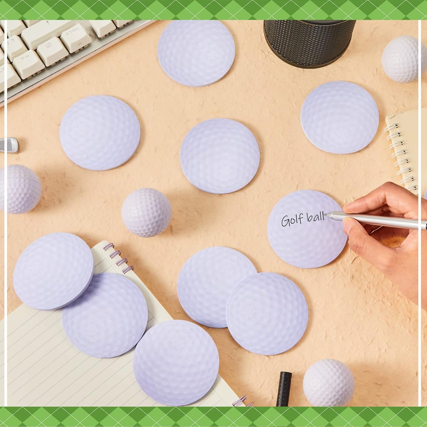 Chuangdi 48 Pcs Golf Sticky Notes Personalize Golf Ball Sticky Note Pad Ball Decoration Favors Themed Gifts for School Office Coworkers Students Stationery Party Supply