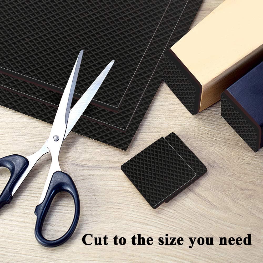 Yelanon Non Slip Furniture Pads -12pcs 4" Furniture Grippers Hardwood Floors, Non Skid for Furniture Legs,Self Adhesive Rubber Feet, Anti Slide Furniture Floors Protectors for Keep Couch Stoppers