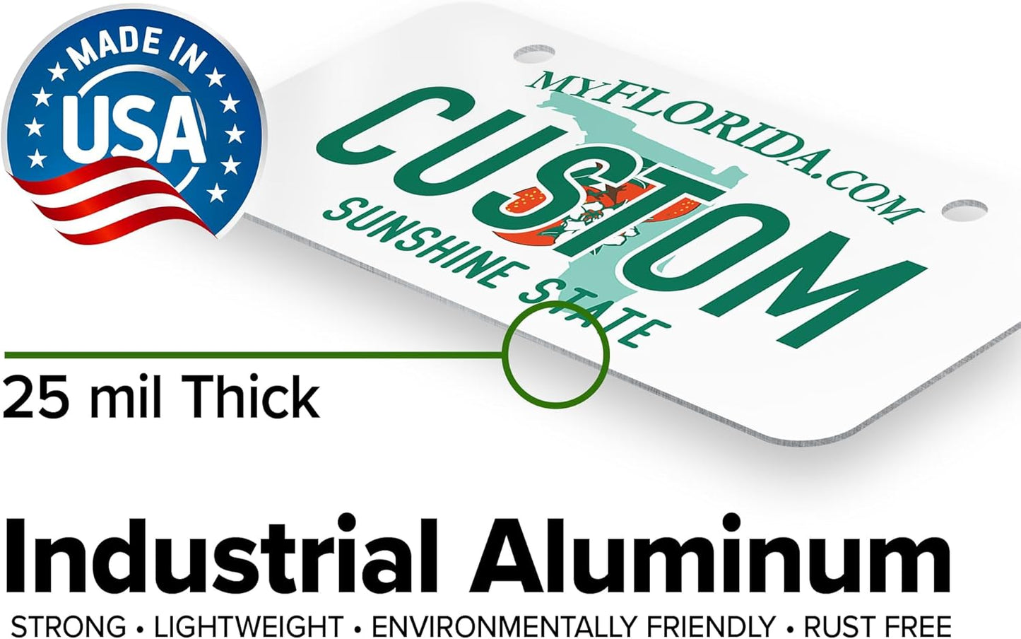 Mini License Plates, Personalized License Plates, Custom for Car, Bikes, ATV, Kids Car, Golf Cart, Jeep, 2x4 Inch, Rust-Free Fade Resistant Aluminum, USA Made by My Sign Center (Florida)