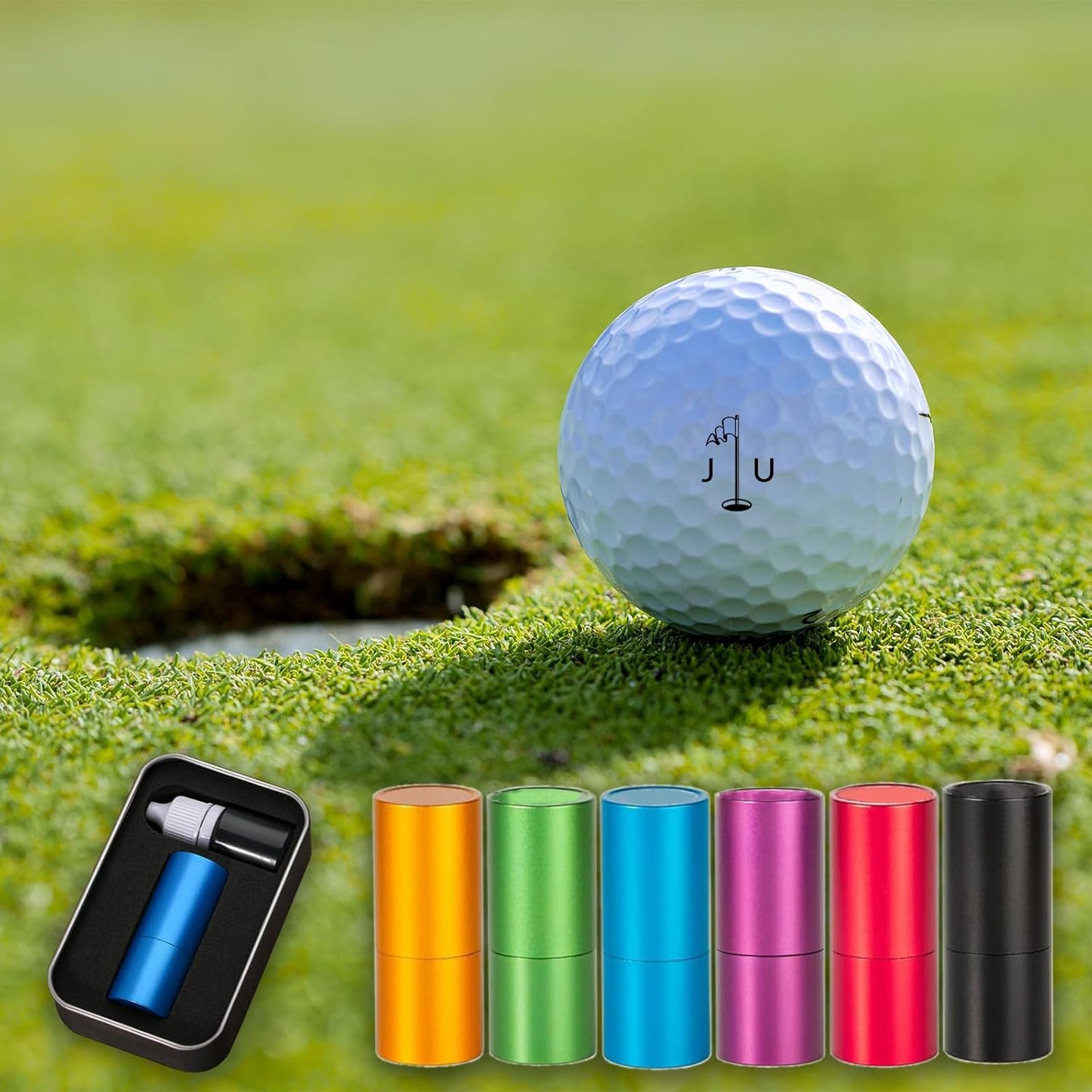 Custom Golf Ball Stamp, Personalized Golf Balls Marker Stamp, Customized Golfs Balls Stamps with Your Logo Design, Includes Fast-Dry Ink & Gift Box, Golfs Accessories for Men & Women Gifts