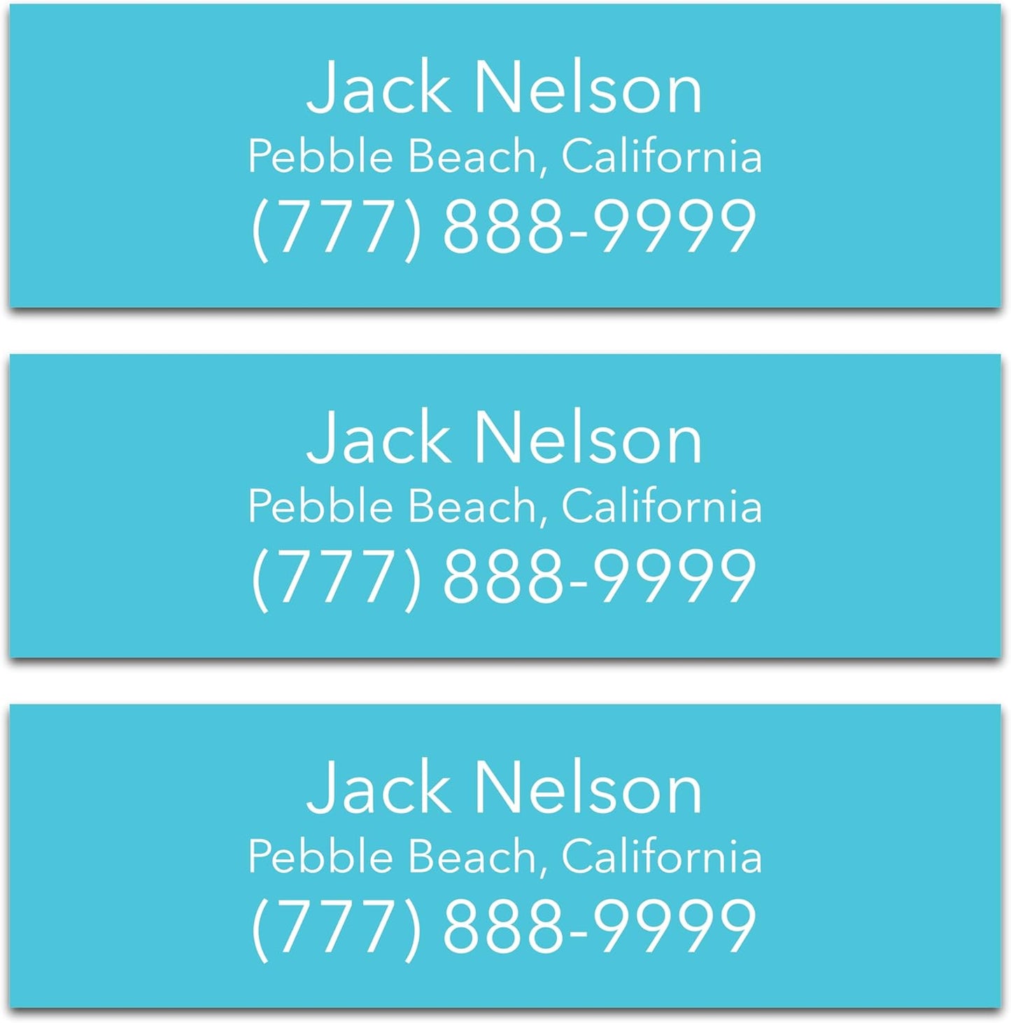 Personalized Golf Club Name Labels (30 Labels) - Custom Waterproof Name Stickers for Golf Clubs (Light Blue with White Text)