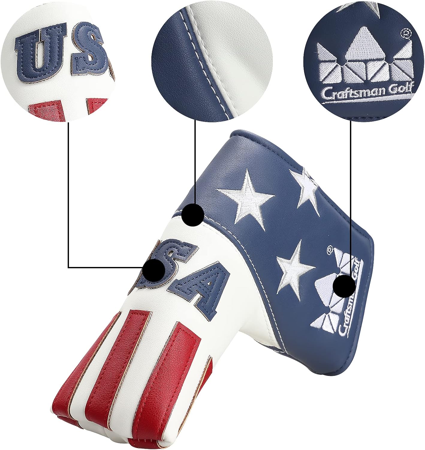 CRAFTSMAN GOLF USA America Mallet Blade Putter Cover Headcover for Scotty Cameron Odyssey LAB