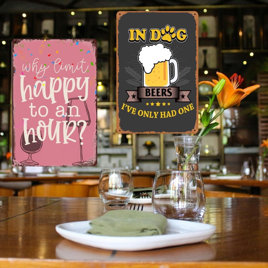 Bar Signs For Home Bar Wall Man Cave Decor Vintage Funny Metal Beer Tin Signs Bar Decorations For Home Beer Accessories For Men Drinking Signs Gifts In Dog Beers I've Only Had One Garage Signs 8x12 In