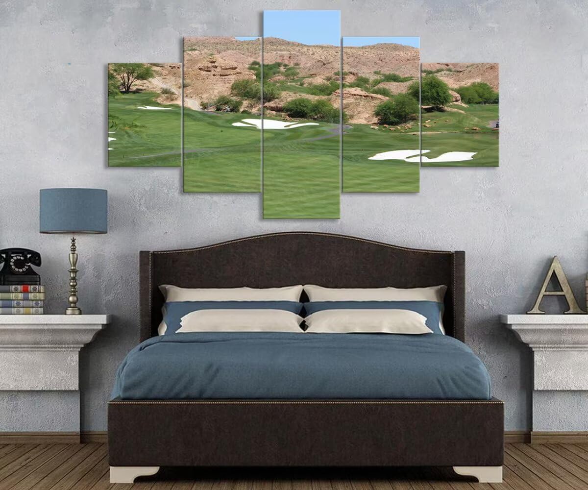 USA Canyons Golf Desert Wall Art for Office Living Room Bedroom Bathroom Wall Decorations Golf Pictures Posters Framed Artwork Canvas Prints Ready to Hang(50''W x 24''H)