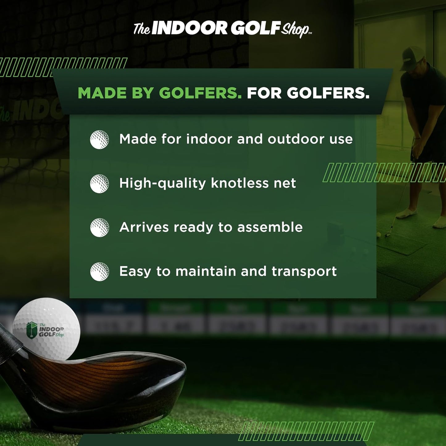 Hitting Net with Target Knotless Golf Net for Indoor and Outdoor Practice - Arrives Ready to Assemble and Use