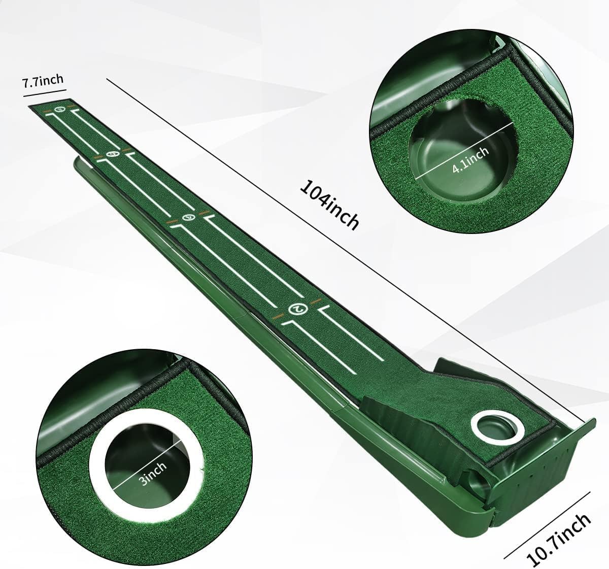 SWINGTEK Putting Green Mat Indoors, Practice with Auto Ball Return - Ideal for Home and Office, Great Gift