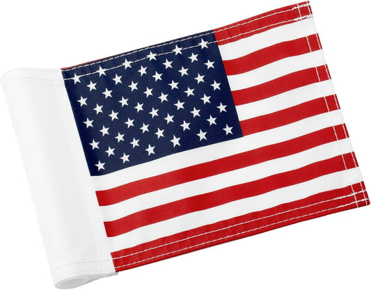 KINGTOP USA Golf Flag 8x6 Inch – Premium Dual-layer 420D Nylon, Double Sided American Pattern Printing, Tube Inserted – Mini Practice Putting Green Flags for Yard, 1-Pack