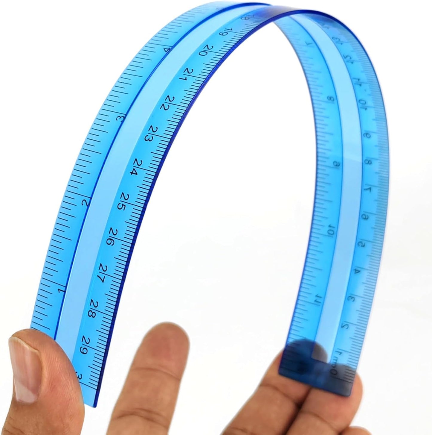 8 Pack Color Transparent Ruler, Plastic Rulers 12 Inch, Assorted Color Metric Rulers Bulk for School, Office, Classroom (8)