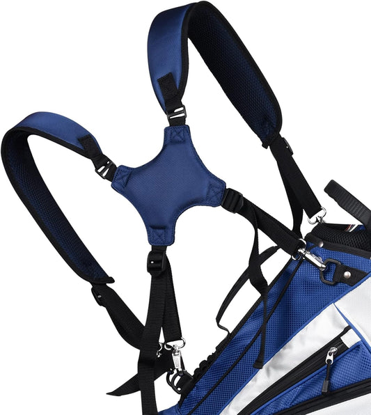 BIG TEETH Golf Bag Strap,Adjustable Padded Bag Strap Replacement,Golf Double Shoulder Bag Straps with 4Pcs Rotate Hooks