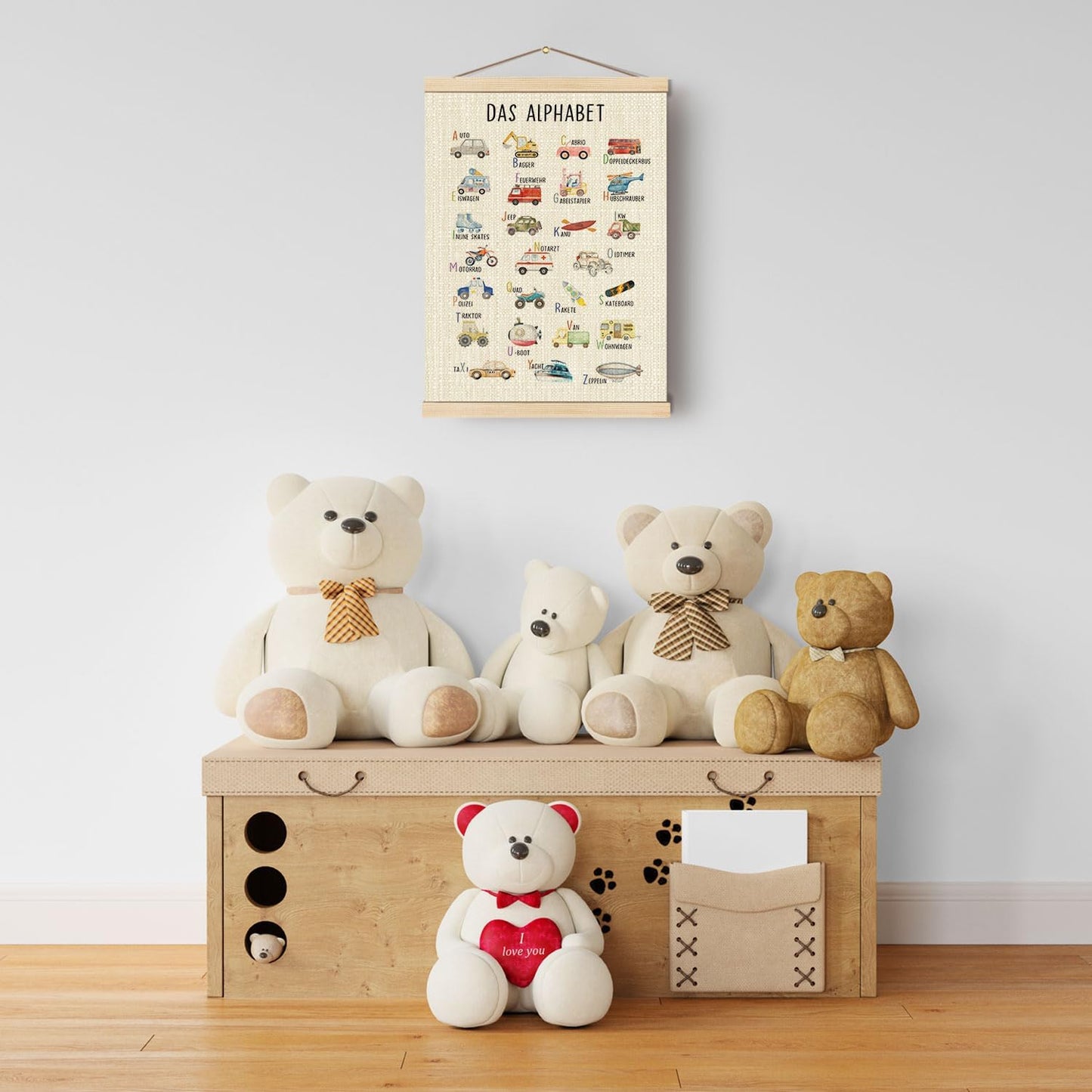 Boat Wades Vehicles Abc Wooden Poster Hangers 12x16 Inch,Transport Alphabet Poster Hanger Frame,Abc Posters For Toddlers,Cartoon Vehicle Kids Room Nursery Decor