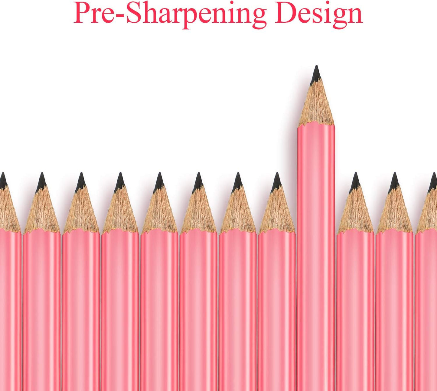 Outus 72 Pieces Golf Pencils Half Pencils with Eraser Mini Bulk Short #2 HB Pre Sharpened for Bridal Shower Wedding Office(Pink)