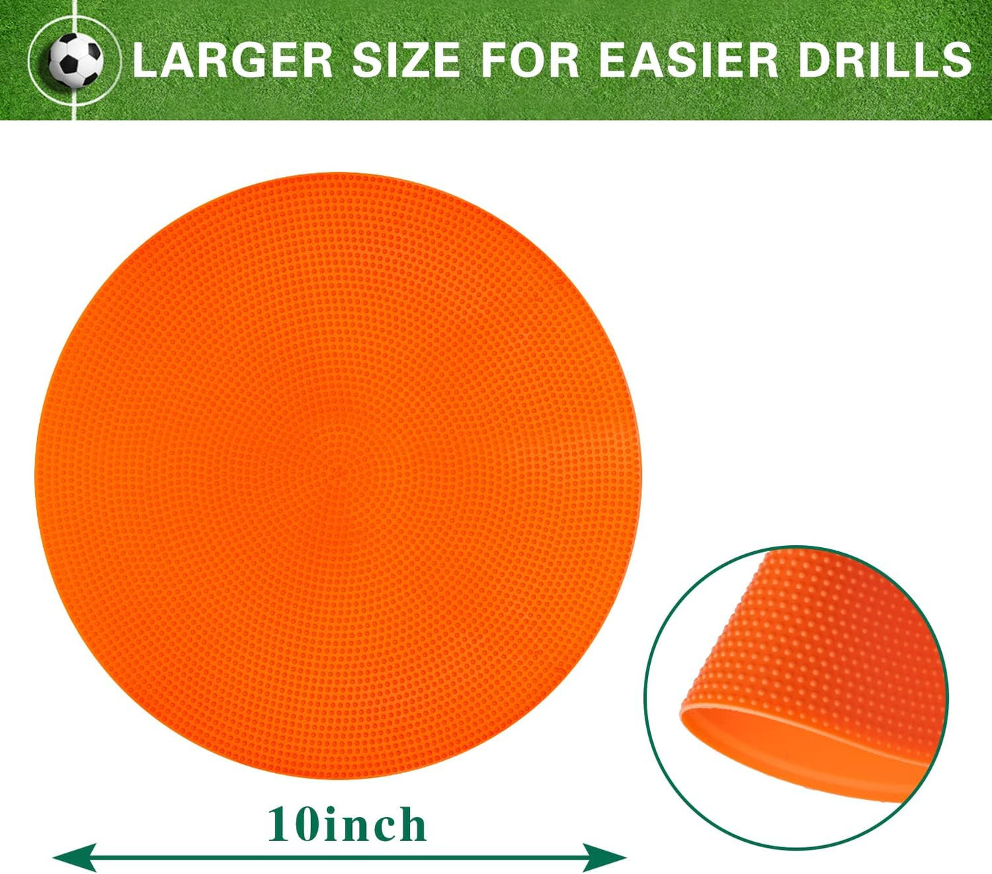 Poly Spot Markers 9 inch Non-Slip Rubber Agility Markers Flat Field Cones Floor Dots for Football, Soccer, Basketball Training Markers, School Activities, Exercise Drills, Social Distancing