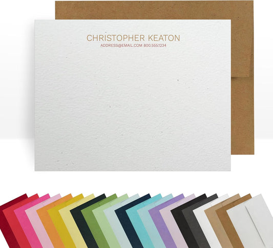 Personalized Note Cards – Custom Flat Stationery Set with Name – Personalized Thank You Cards – Elegant Personalized Stationery for Women (Christopher Keaton)