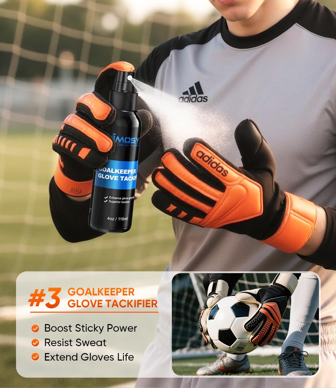 Pro Sport Grip Care Kit -Includes Grip Cleaner, Grip Spray and Goalkeeper Glove Tackfier, Grip Restore and Cleaner for Golf Football Shoes Baseball Tennis Pickleball Volleyball, Gifts for men