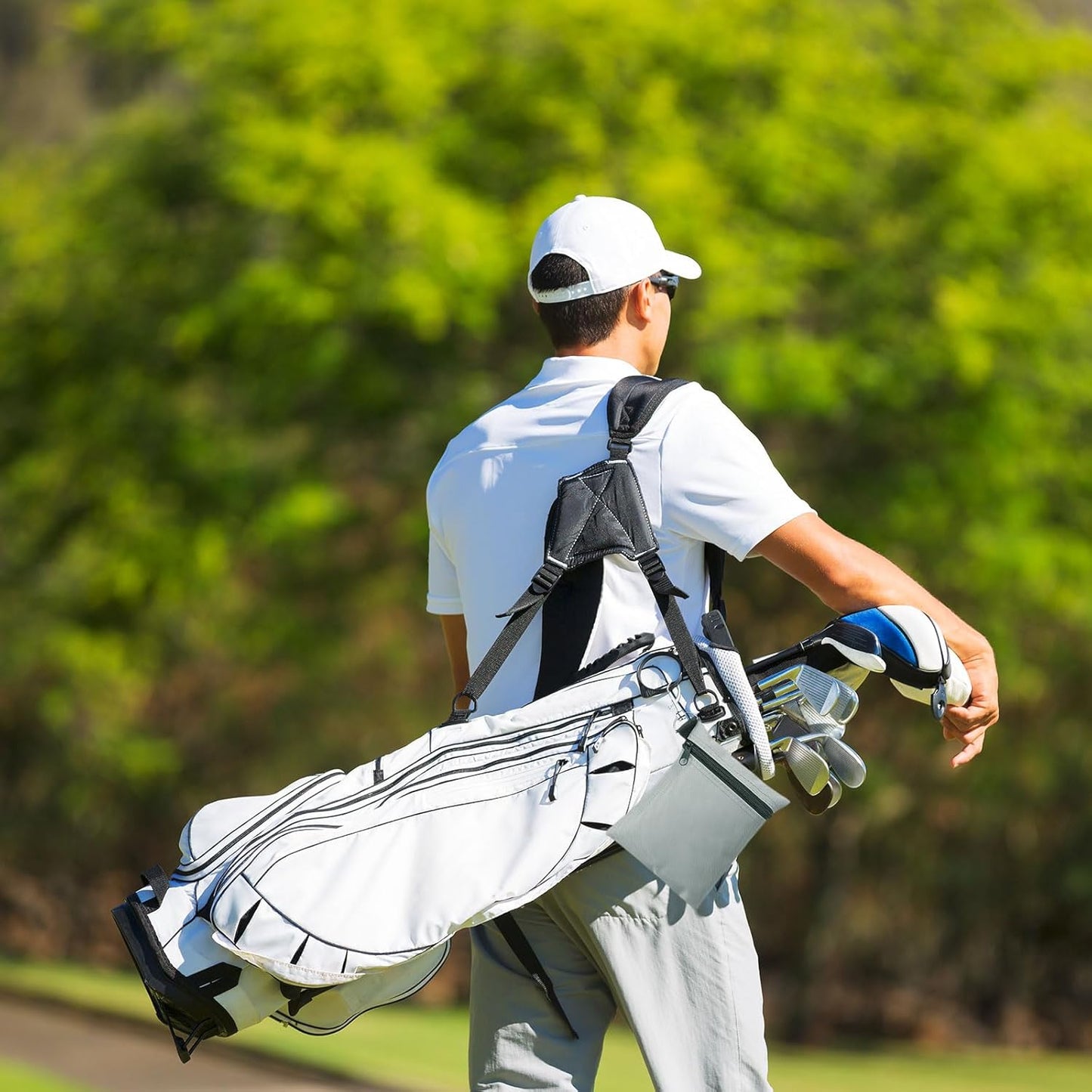 PATIKIL Golf Tee Pouch, Zipper Golf Ball Bag with Metal Lobster Claw Clip for Men Women Valuables Holder