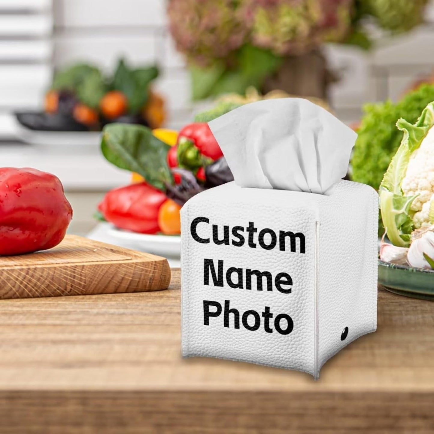 Custom Tissue Box Cover Square Tissue Box Holder Decorative Tissue Box Case Organizer Holder with Bottom Belt Modern Home Decor for Car Office Table Desk Kids Room