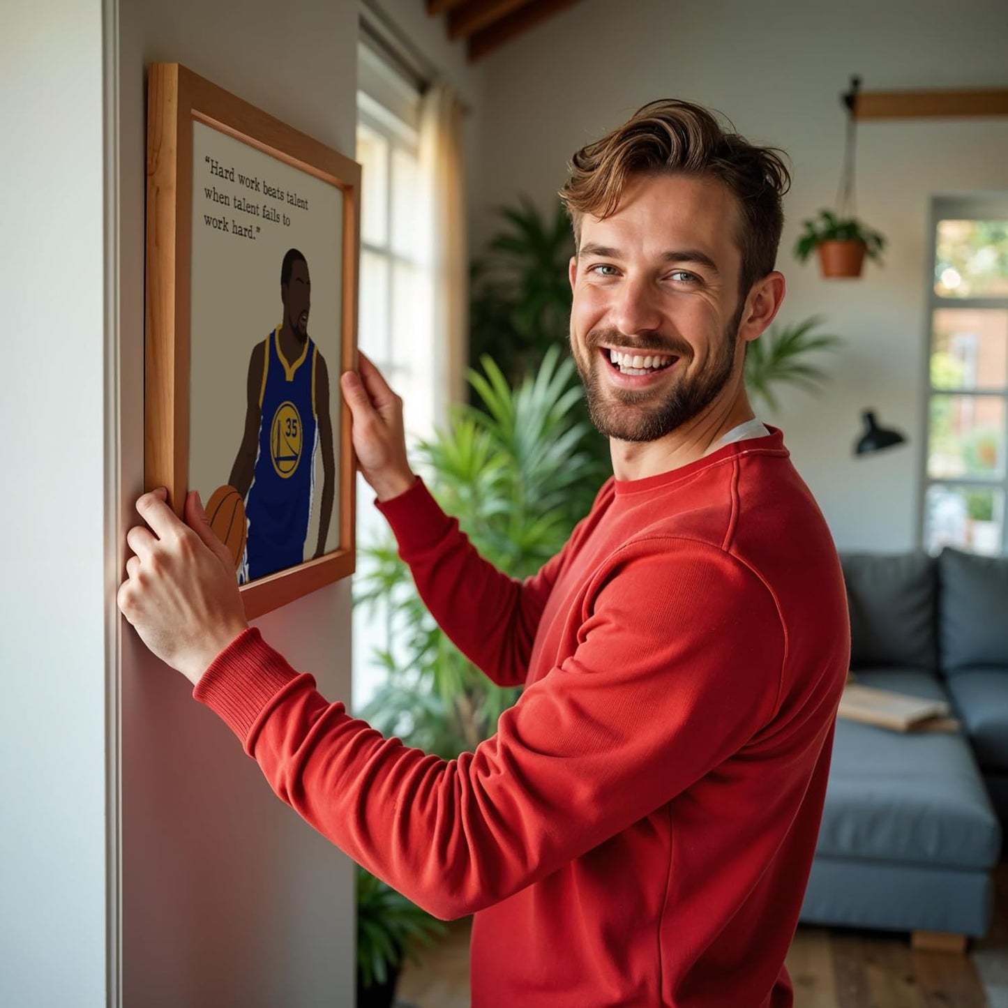 LOLUIS Motivational Basketball Superstar Hand-Drawn Artwork Sport Quote Wall Art Decorations (Unframed 8"x10", Basketball Player 4)