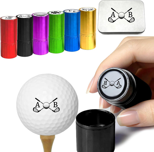ONFAON Custom Golf Ball Stamp, Personalized Name Golf Ball Marker Stamp with Monogram Logo, Reusable Inking Customized Golf Stamper Accessories Gifts for Golfers