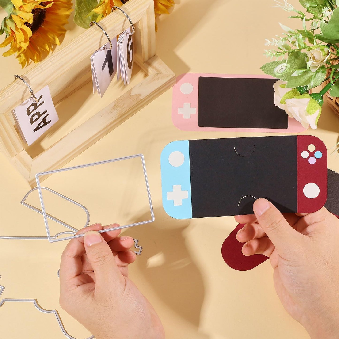 GLOBLELAND Game Console Gift Card Holder Cutting Dies for Card Making Game Machine Cut Die for DIY Scrapbooking Journal Embossing Paper Craft Decor