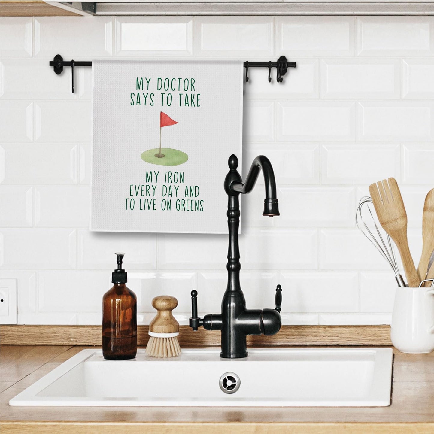 Golf Gifts Kitchen Towels, Funny Golfing Gifts for Men Women Dish Tea Towels for Kitchen Decor, Golfer Gift Decorative Hand Towel for Bathroom, 16x24 Inches