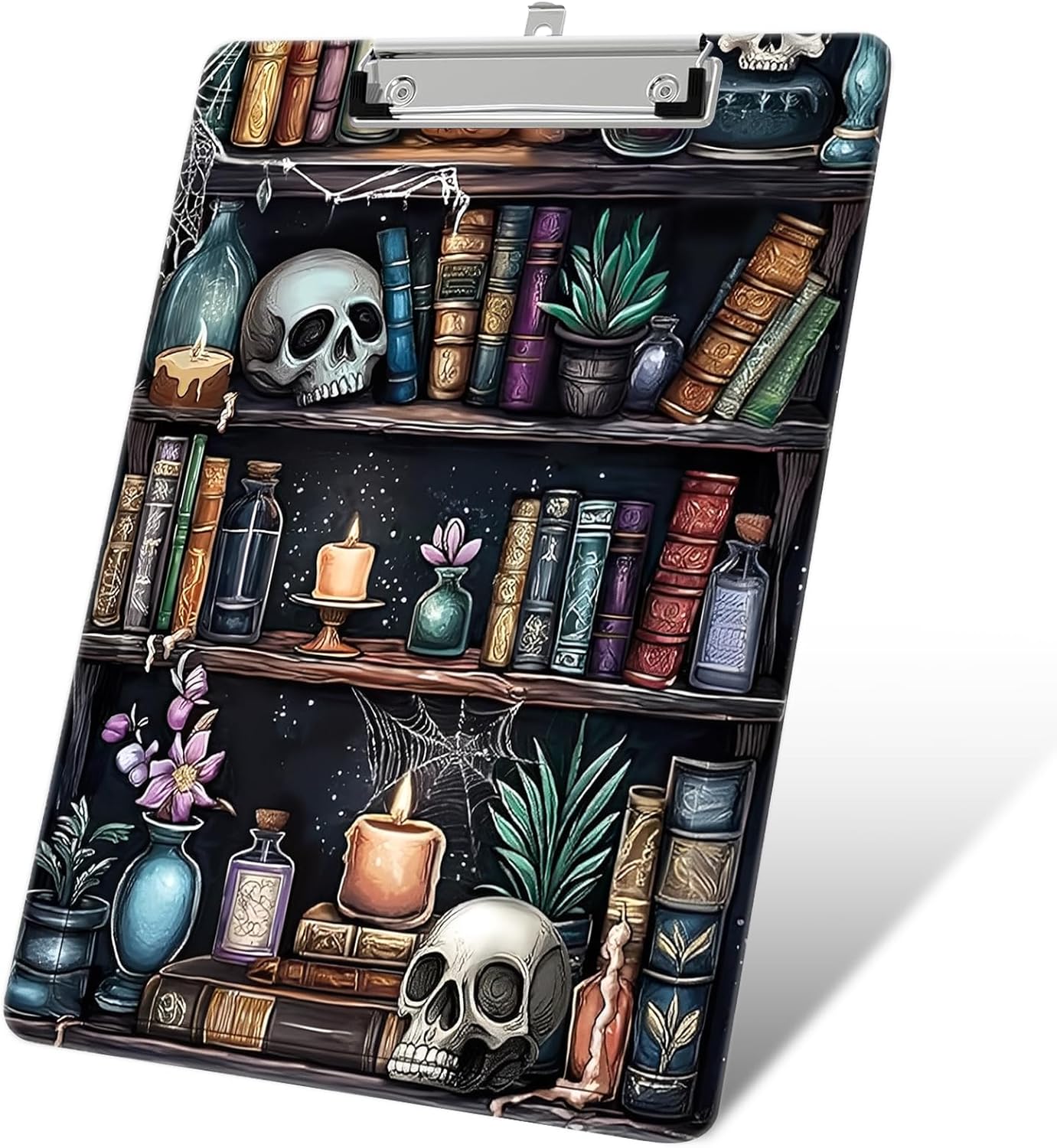 Plastic A4 Clipboards, Cute Fashion Clipboard Decorative, 12.2" x 8.7" Standard A4 Size Clipboards, Plastic Acrylic Clipboard for Teacher, Social Worker, Students,Women, Office Supplies (Bookshelf)