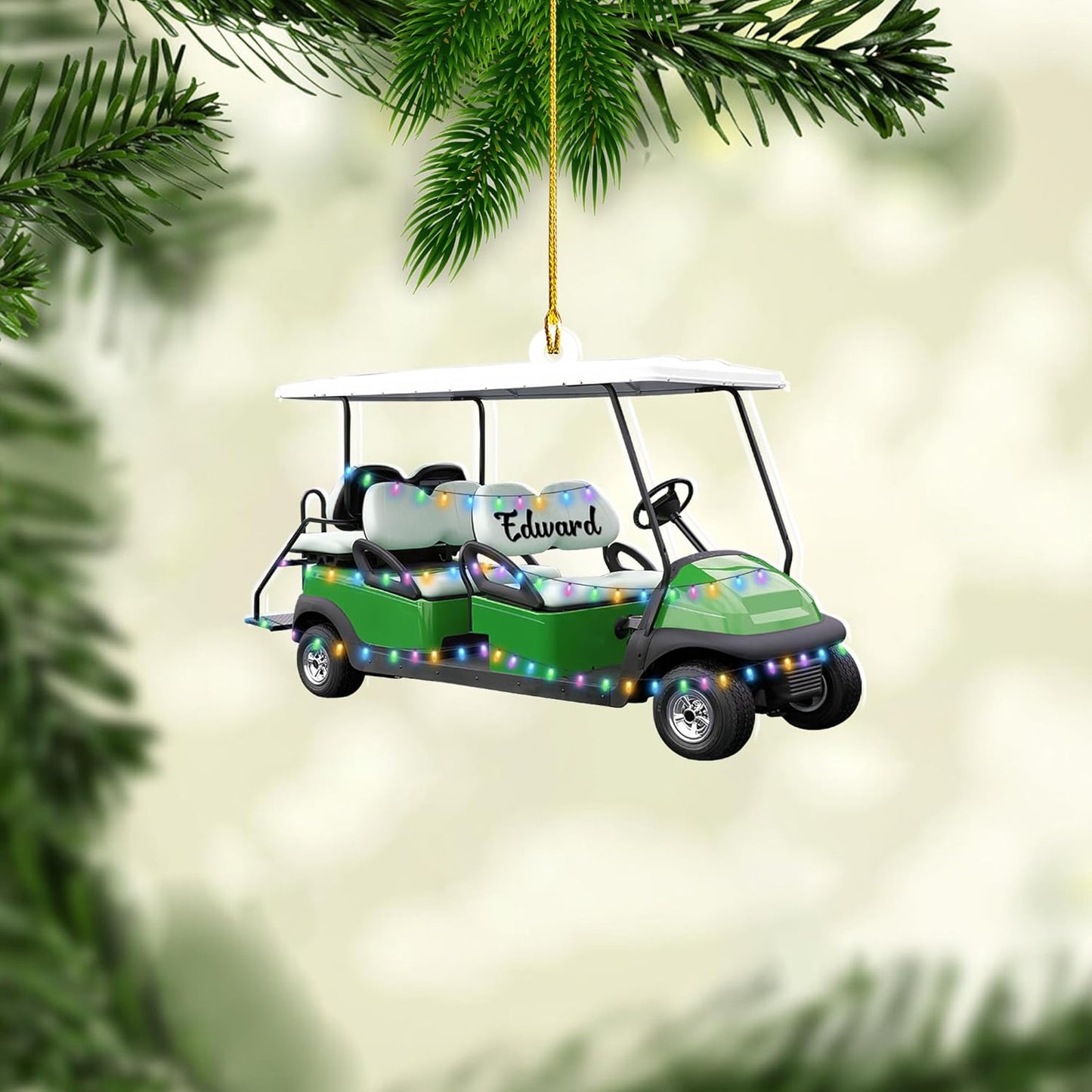 Personalized Golf Ornaments for Christmas Tree 2025 Custom Golf Christmas Ornament Golfing Bag Ornament Sports Golf Cart Ornaments Gift for Golfer Bag Golfing Lovers Hanging Decoration (G20)