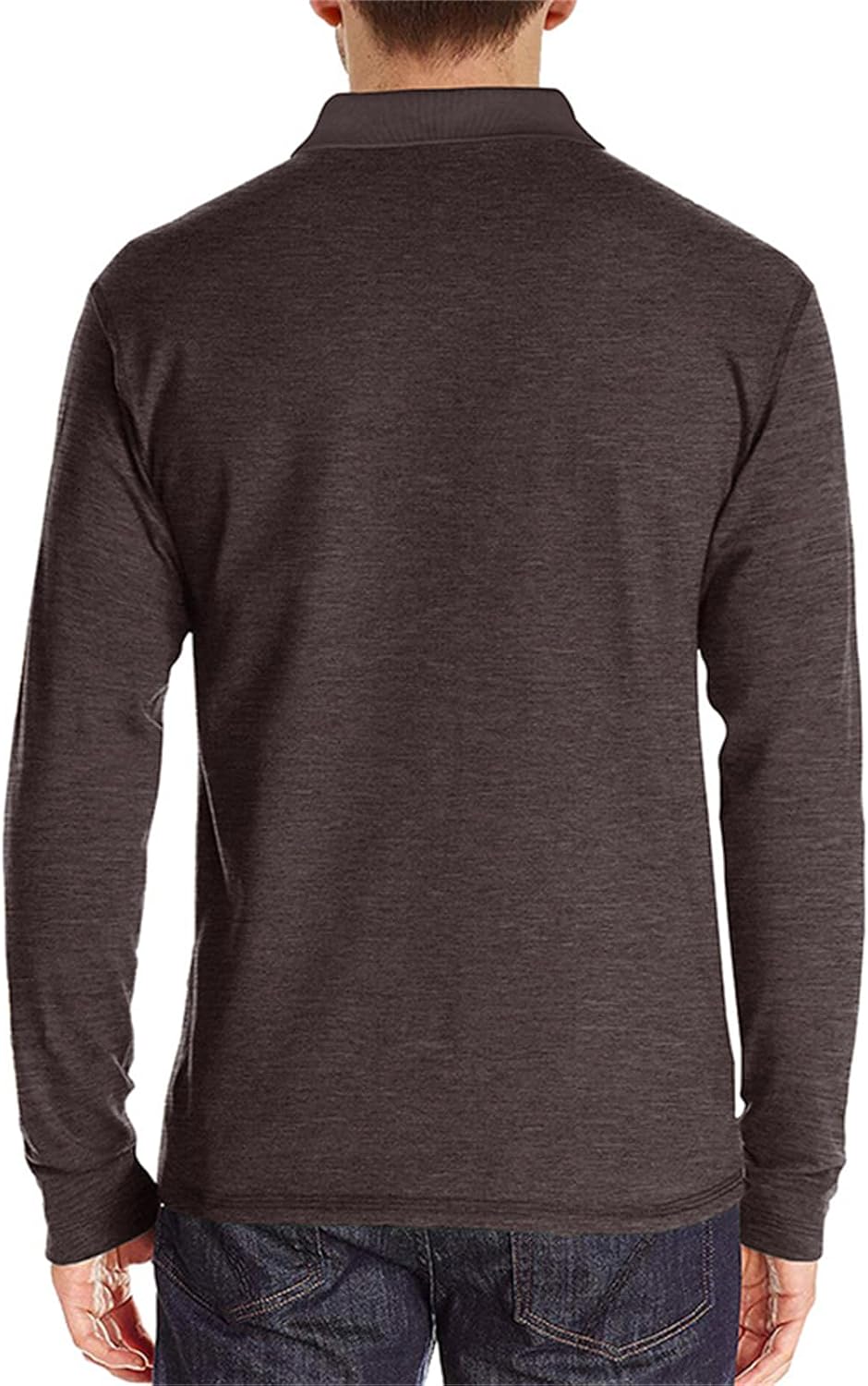 Mens Long Sleeve Polo Shirts Casual Moisture Wicking Golf Polo Shirts with Pocket