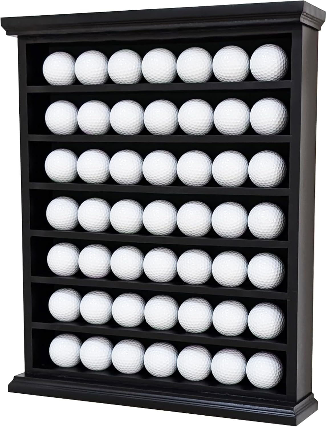 Golf Ball Display Cabinet | Holds 49 Balls | Ideal Collector Gift | Elegant Wall & Table Mount | Solid Wood | Perfect for Enthusiasts Golf Ball Diplay Case Shadow Box for 49-Ball Display Cabinet
