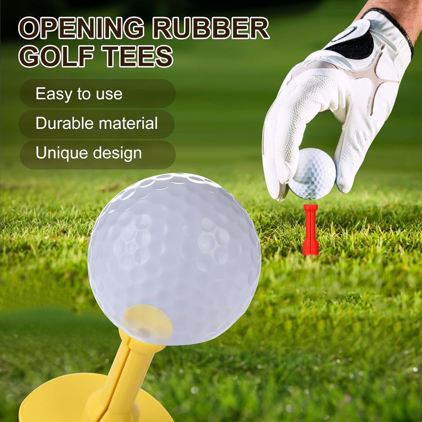 Premium Rubber Golf Tees for Hitting Mats, Unbreakable Golf Mats Tee for Driving Range, Excellent Durability and Stability Opening Rubber tees, Golf Accessories, Golf Gift