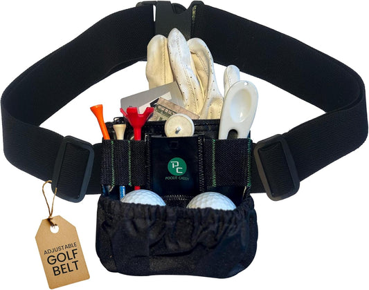 Golf Valuables Pouch Bag - Holder for Golf Tees, Balls, Keys, Cards & Cash - Golf Caddy Belt Pouch - Ideal Golf Accessories for Women & Men Belt Bag - Great Gift for Golfers - Golf Fanny Pack